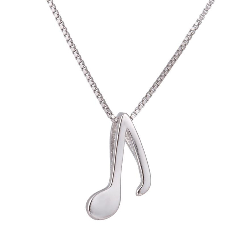 Musical Note Necklaces & Pendants 925 Sterling Silver Wedding Jewelry Necklace Women Choker Necklace Best Gifts for Her