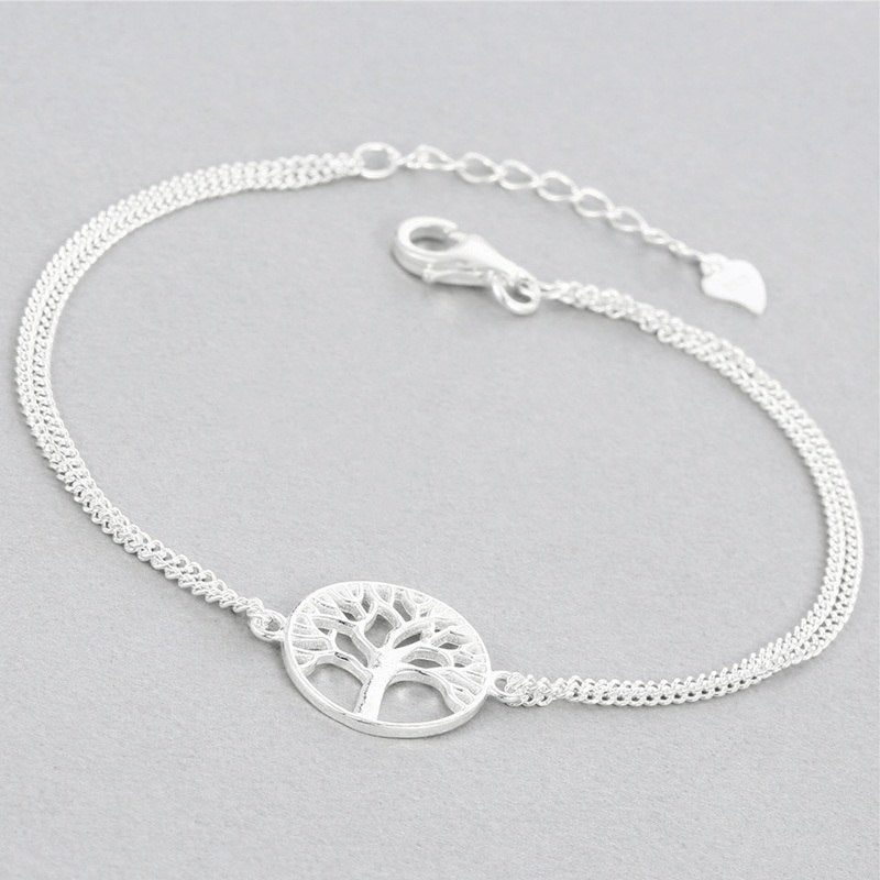 New Tree of Life Chain Bracelet Female Fashion 925 Silver Adjustable Braclet for Women Girls Gift Hand Jewelry pulseira