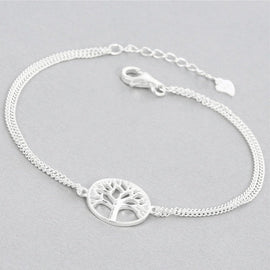New Tree of Life Chain Bracelet Female Fashion 925 Silver Adjustable Braclet for Women Girls Gift Hand Jewelry pulseira