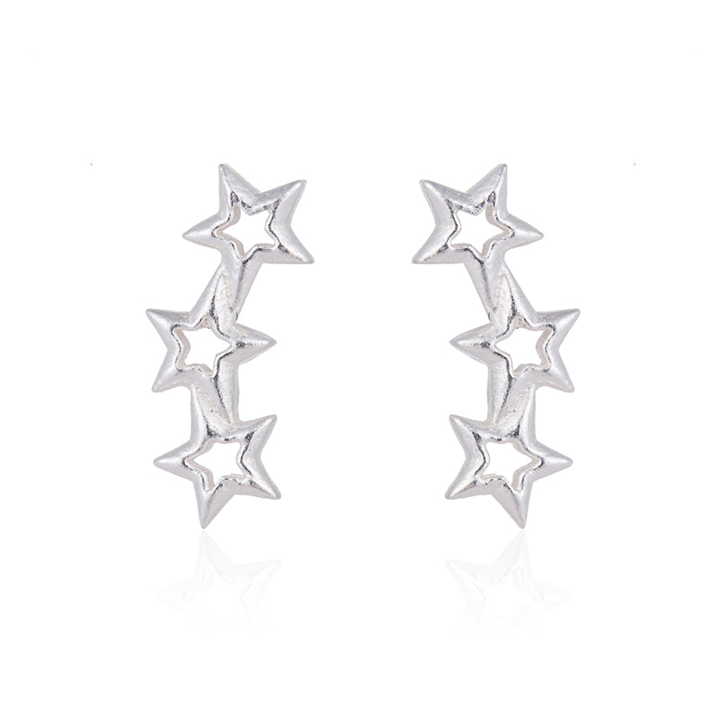 Newest 925 Sterling Silver Earrings Women's Jewelry Fashion Cute Tiny 3 Star Stud Earrings Gift for Girls Kids Oorbellen