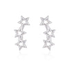 Newest 925 Sterling Silver Earrings Women's Jewelry Fashion Cute Tiny 3 Star Stud Earrings Gift for Girls Kids Oorbellen