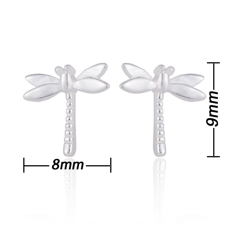 Real 925 Sterling Silver Vivid Dragonfly Earrings Cute Animal Stud Earrings for Woman Mother's D Gift oorbellen brinco