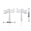 Real 925 Sterling Silver Vivid Dragonfly Earrings Cute Animal Stud Earrings for Woman Mother's D Gift oorbellen brinco