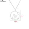 Jisensp Romantic Couple Pendant Necklace Hollow Round Lovely Cat Long Chain for Women Girls Jewelry Gift bijoux