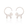 S925 Sterling Silver Cute Spirit Long Tail Cat Earrings Lovely Cat Long Tail Stud Earrings Animal Earings Women Jewelry