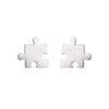 Simple Puzzle Stud Earrings 100% 925 Sterling Silver Jewelry Fashion jigsaw Cartoon Stud Earrings for Women Kids brincos