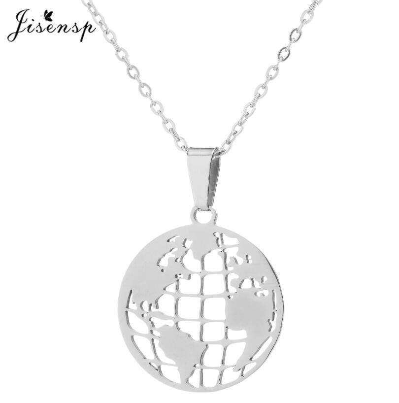 Jisensp Vintage Albania Eagle Pendant Necklaces for Men Women Ethnic Jewelry Double Headed Eagle Stainless Steel Necklaces 2021