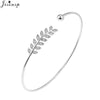 Vintage Charm Bracelet Handmade Plant Jewelry Gift Summer Style Leaf CZ Crystal Bracelet Bangle for Women Party Bijoux