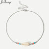 Jisensp Vintage Conch Shell Necklaces Pendants Coin Rope Chain Chokers Necklace Simple Seashell Ocean Beach Jewelry