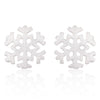 Women 925 Sterling Silver Brushed Snowflake Stud Earrings for Women Jewelry Cute Flower Earing Engagement Christmas Gift