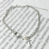 Joker Pearl Cross Choker Necklace Female Minority Design All-Match Simple Faux Pearl Choker Chain Clavicle Necklace