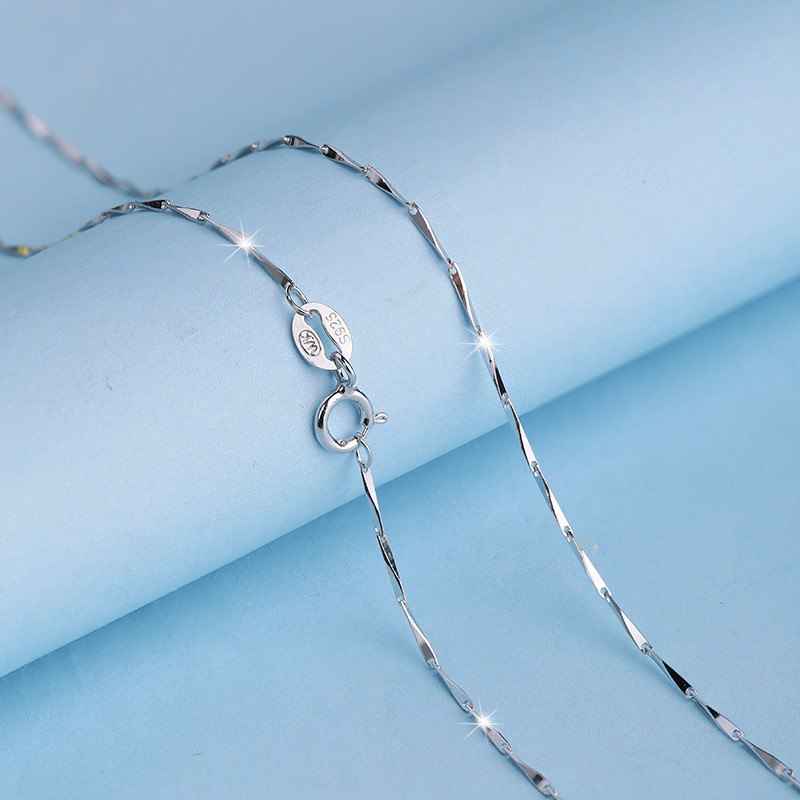 1.1mm width 45cm Link Chains Necklaces For Women 100% 925 Sterling Silver Chain Fit For Luxury Pendant Necklace YJ