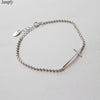 100% 925 Sterling Silver Bead Chain Bracelet & Bangles Sidew Cross Charm Bracelet For Women Christmas Gifts Pulseira