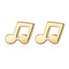 100% 925 Sterling Silver Cute Tiny 0.8*0.6cm Music Symbols Stud Earring For Women Girl Kid Gifts pendientes