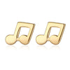 100% 925 Sterling Silver Jewelry Fashion Cute Tiny 0.8*0.6cm Music Notation Stud Earring Gift For Women Girl Kid
