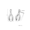 100% 925 Sterling Silver Mini Earrings Fashion Wish Bone Geometric Stud Earring For Women Sterling Silver 925 Jewelry
