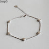 925 Sterling Silver Box Chain Bracelet Heart 16CM Links Charms Bracelet &Bangles For Women Wedding Pulseira Feminina