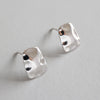 925 Sterling Silver Geometric Square Irregular Stud Earrings For Women Fine Jewelry Fashion Silver Ear Stud Brinco