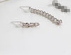 925 Sterling Silver Handmade Asymmetrical Wide Chain Link Tassel Earrings For Women Vintage Silver Braided Drop Earring