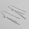 925 Sterling Silver Long Chain Dangle Earrings For Women Wedding Band Five Stars Charms Chain Tassel Drop Earring Brinco