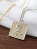 925 Sterling Silver Rose Flower Necklaces&Pendants Simple Style Square Pendant Necklace For Women joyas de plata 925