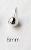925 Sterling Silver Round Beads 3MM 4MM 5MM 6MM 8MM 10MM Stud Earrings For Women Simple Style Sterling-Silver-Jewelry