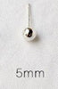 925 Sterling Silver Round Beads 3MM 4MM 5MM 6MM 8MM 10MM Stud Earrings For Women Simple Style Sterling-Silver-Jewelry