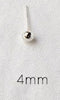 925 Sterling Silver Round Beads 3MM 4MM 5MM 6MM 8MM 10MM Stud Earrings For Women Simple Style Sterling-Silver-Jewelry