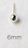 925 Sterling Silver Round Beads 3MM 4MM 5MM 6MM 8MM 10MM Stud Earrings For Women Simple Style Sterling-Silver-Jewelry