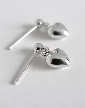 Authentic 925 Sterling Silver Heart Stud Earrings For Women Silver Jewelry Brincos Hearts Shape Earring Fine Jewelry