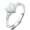 Fine Jewelry 100% 925 Sterling Silver Love Rings For Women Opal Heart Shape Ring With Zircon Wedding Jewelry Gifts
