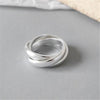 New Authentic 990 Sterling Silver Jewelry Frosted Three Pcs Rings for Women Wedding Gifts bague