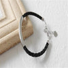 New Handmade Braided Leather Chain Bracelet&Bangles For Lovers 925 Sterling Silver Tube Bracelets Students Gifts Pulser