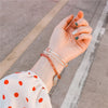 New Handmade Elastic Bracelets Strawberry Quartz 3 Layer Wrap Bracelet For Women 925 Sterling Silver Beads Tassel Jewelry