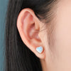 New Luxury Earrings For Women 925 Sterling Silver Blue Fire Opal Heart Shape Stud Earrings Piercing Pave Zircon Earring