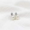 New Natural Pearl Earrings For Women Wedding Gifts 925 Sterling Silver AAA Zircon Stud Earring Birthd Gift