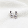 New Natural Pearl Earrings For Women Wedding Gifts 925 Sterling Silver AAA Zircon Stud Earring Birthd Gift