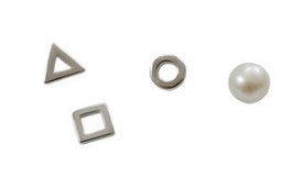 New Simple Tiny Earring Sets 925 Sterling Silver 4Pcs/Set Earring Geometric Triangle Round Square Pearl Stud Earrings
