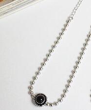 New Trendy Vintage Beads Chain Bracelets 925 Sterling Silver Pearl And Black Agate Chain Bracelet For Women