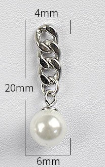 Pearl Earrings New Punk Handmade Link Chain 925 Sterling Silver Pearl Drop Earring For Women Girls Wedding Jewelry