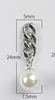 Pearl Earrings New Punk Handmade Link Chain 925 Sterling Silver Pearl Drop Earring For Women Girls Wedding Jewelry