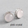 Pure 925 sterling silver Stud earrings For Women Girls Black White Agate Turquoise Stud Earring Fine Jewelry Brinco