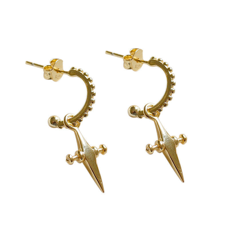 Pure Silver Earrings Pendientes Genuine 925 Sterling Silver Cross Dangle Drop Earrings For Women Brinco Gifts