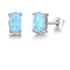 Silver Jewelry 925 Earrings 4 Claw 4mm Blue Fire Opal Stud Earrings For Women 100% 925 Sterling Silver Piecring Earring