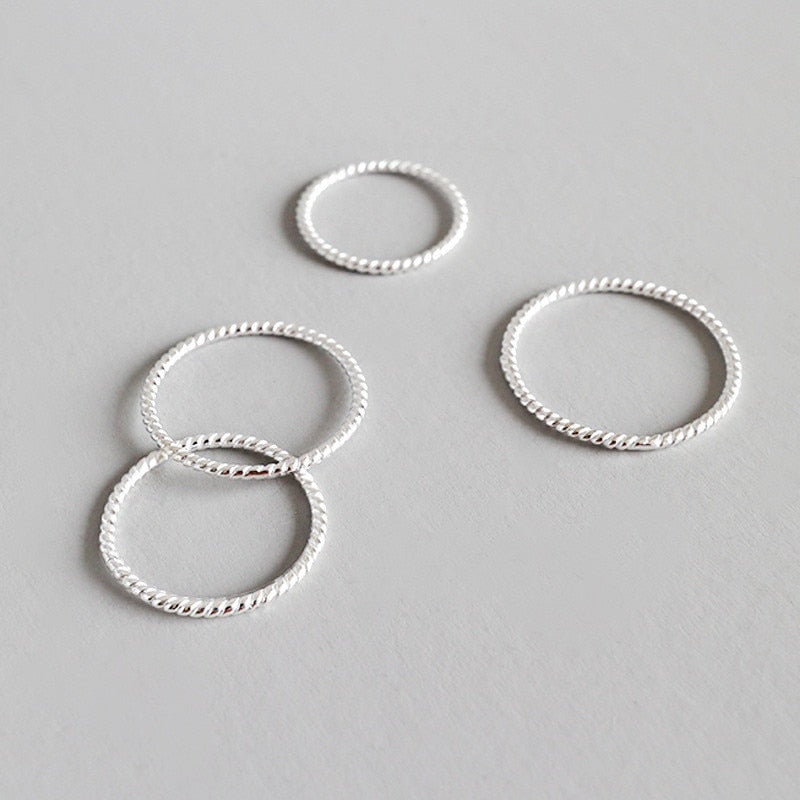 Simple Design 925 Sterling Silver Rings for Women New Brand Twist Knuckle Ring Real Silver Finger Ring Fine Jewelry Aneis