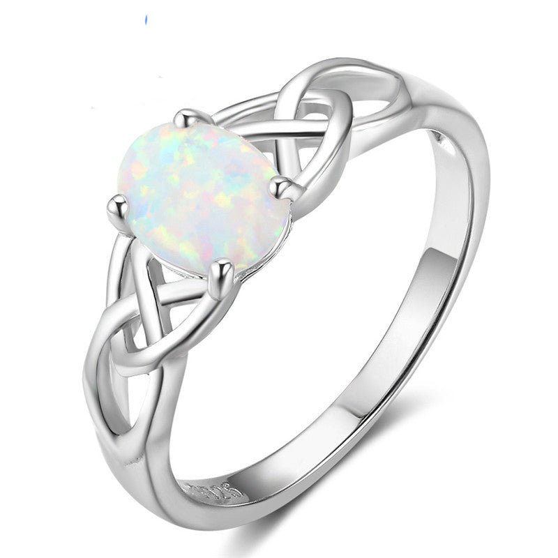 Wedding Band Oval Opal Rings High Quality 100% 925 Sterling Silver Weave Rings For Women Anillos Silver 925 Jewelry