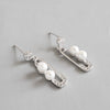 Women Pearl Earrings 925 Sterling Silver Zircon Pins Shape Dangle Earring Wedding Party Gifts Silver 925 Jewelry