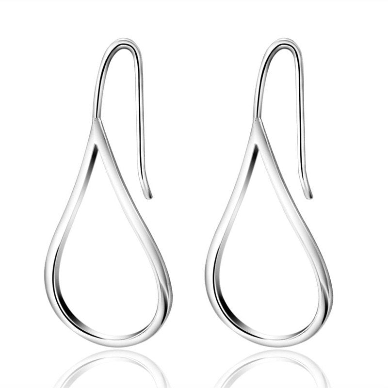 joyas de plata 925 Drop Earring New Stylish 100% 925 Sterling Silver Irregular Hollow Circle Dangle Earrings For Women
