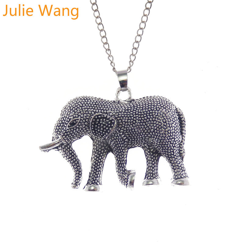 1PCS Alloy Antique Silver Vintage Elephant Long Chain Necklace Pendants Women Men Fashion Punk Jewelry Choker