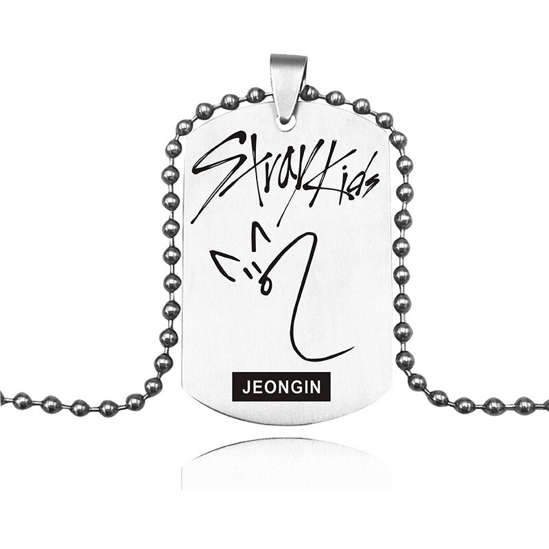 K-POP Stray Kids Signature ID Necklace Stainless Steel Tag Pendant Necklaces For Men Women Jewelry Accessories Fans Gifts